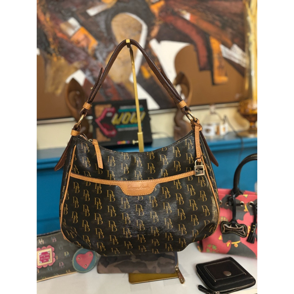 Dooney & Bourke Handbags - Dooney & Bourke Brown Monogram Hobo Bag